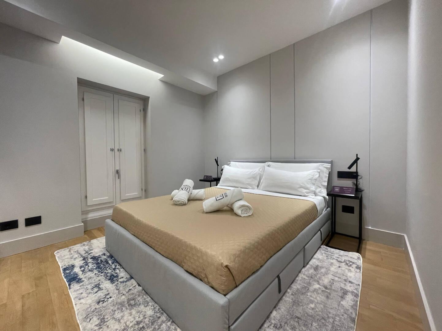 Sleep like a king or queen in your grand bed—premium linens, custom pillows, and your own smart TV. Enjoy your big smart TV.